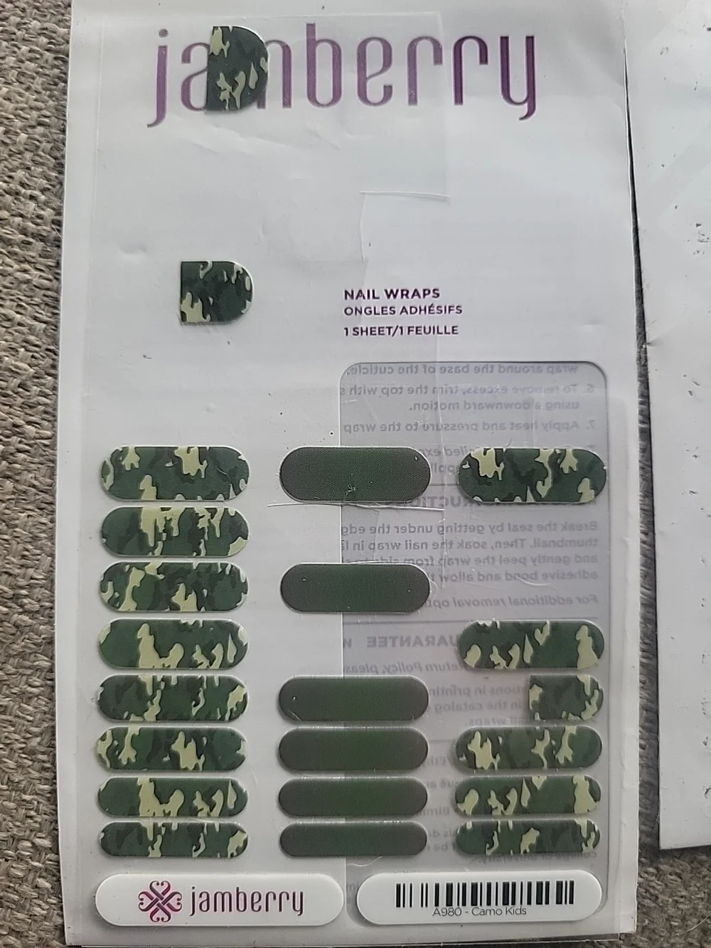 Jamberry Jr. Assorted Nail Wraps Partials Lot